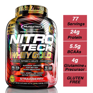 Muscletech Performance Series Nitrotech Whey Gold (Whey Protein Peptides & Isolate - 5.54lbs,2.51kg