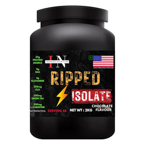 Ripped Whey 2 Kg | Whey Isolate | 24 g Protein + EAA + Glutamine + CLA + L-Carnitine