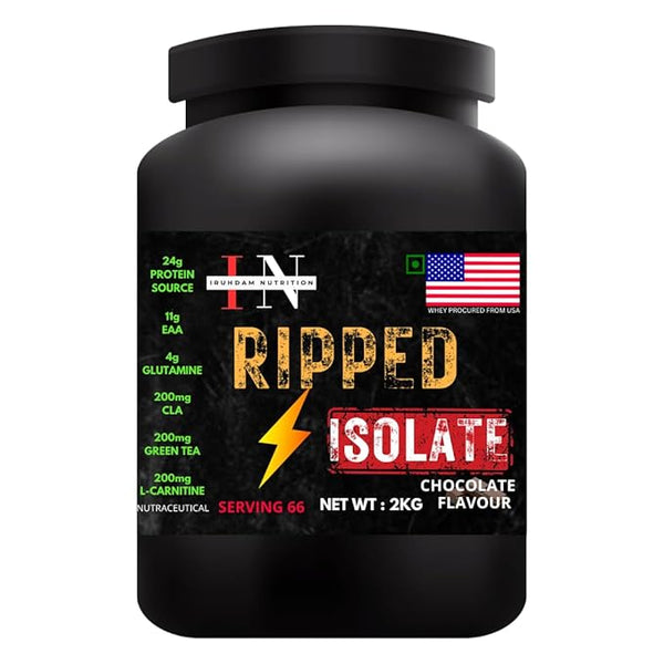Ripped Whey 2 Kg | Whey Isolate | 24 g Protein + EAA + Glutamine + CLA + L-Carnitine